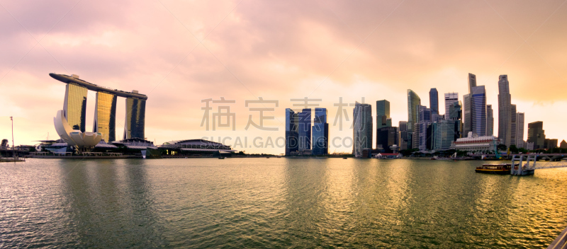 新加坡市,城市天际线,滨海湾金沙酒店,新加坡,滨海湾 ,鱼眼镜头,国际著名景点,螺旋,国内著名景点,金沙