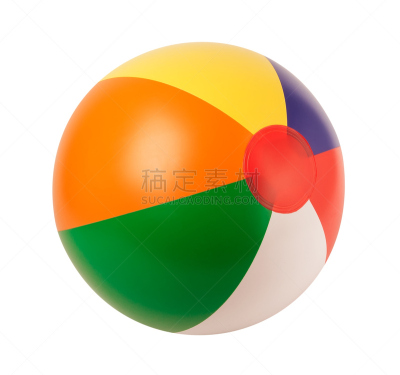 海滩充气球,色彩鲜艳,分离着色,白色背景,上下跳动,球体,休闲游戏,球,运动,背景分离