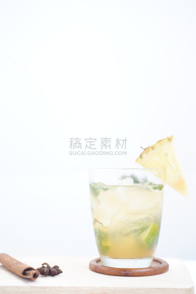 莫吉托,菠萝,绿薄荷,热带气候,泰国,果汁,苏打水,水果,伏特加,调酒师