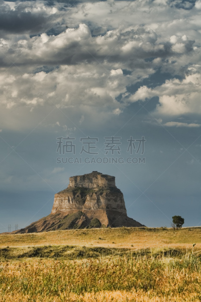 悬崖,内布拉斯加,西,垂直画幅,西进运动,旅游目的地,山,无人,草原,户外
