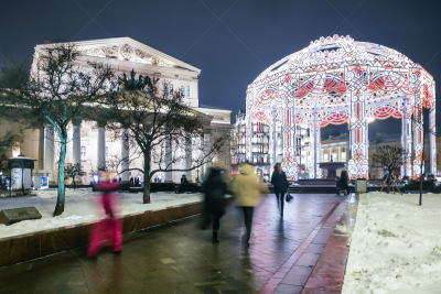 莫斯科,莫斯科大剧院,新的,艺术,水平画幅,建筑,夜晚,芭蕾舞,建筑外部