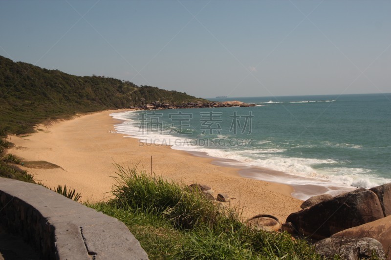 海滩,巴西,圣卡塔琳娜,太阳,水,天空,美,公园,水平画幅,山