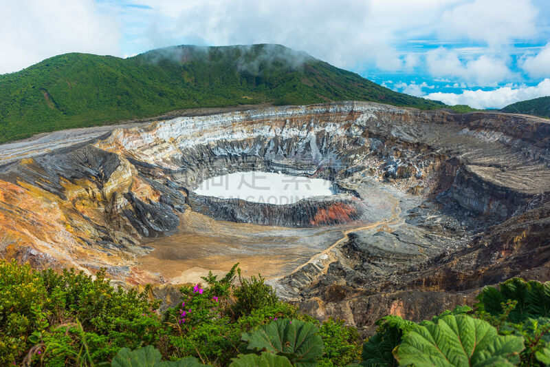 哥斯达黎加,波阿斯火山,国内著名景点,云,公园,湖,伯斯国家公园,岩石,户外,硫磺