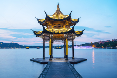杭州,地形,西湖,建筑,水平画幅,云,无人,交通,夏天,户外