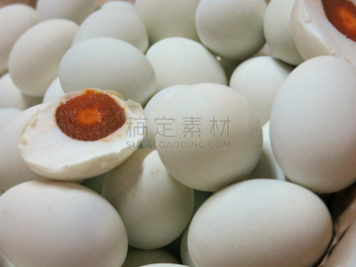 鸭蛋,腌制食品,蛋清,褐色,圆形,椭圆形,水平画幅,白色,食盐,蛋黄