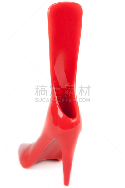 红色,鞋拔,鞋子,个人随身用品,垂直画幅,彩色图片,无人,塑胶,背景分离,摄影