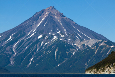 堪察加半岛,火山,秃树,宏伟,水平画幅,无人,火山地形,夏天,户外,俄罗斯