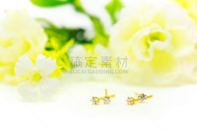 珠宝,黄金,耳饰,项坠,钻石,浮雕宝石,掩埋的,个人随身用品,美,宝石
