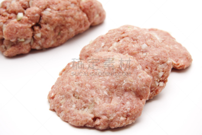 肉末,饮食,水平画幅,无人,生食,膳食,白色背景,模塑,肉,摄影