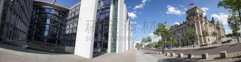 全景,柏林,建筑外部,决心,高大的,保罗,自然,柏林中部,国内著名景点,图像