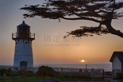 灯塔楼,加利福尼亚,锐角,1号公路,水,美国西部,水平画幅,导游,无人,古老的