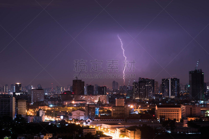 城市,在上面,紫色,照明设备,天空,美,脑风暴,暴风雨,气候,水平画幅