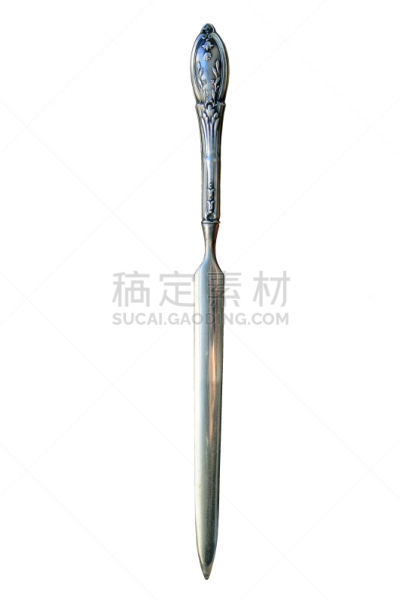 纸,垂直画幅,银,过时的,无人,2015年,古老的,古典式,白色背景,开信刀