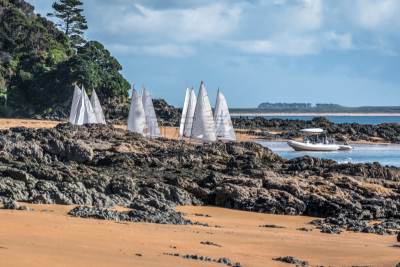 有帆船,bay of islands,锡吉里耶,新西兰北岛,河岸,新西兰,水,天空,水平画幅,山