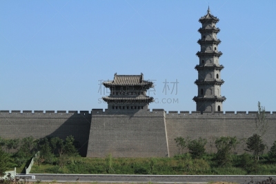 大同,旅游目的地,水平画幅,墙,无人,长城,古城,了望塔,山西省,巨人拱门