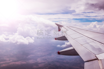 全球变暖,窗户,机翼,飞行器,夏天,蓝色,高处,气候,在活动中,技术