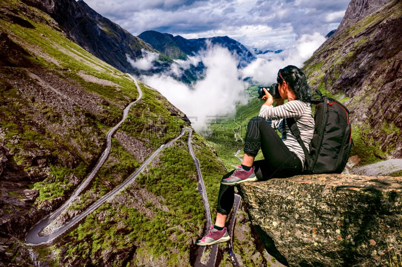 旅行者,山,自然,摄影师,在上面,相机,天空,美,艺术,水平画幅