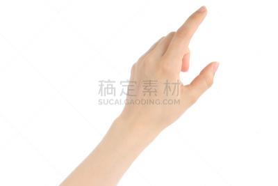 手,女人,四肢,水平画幅,白色背景,背景分离,做手势,部分,手臂