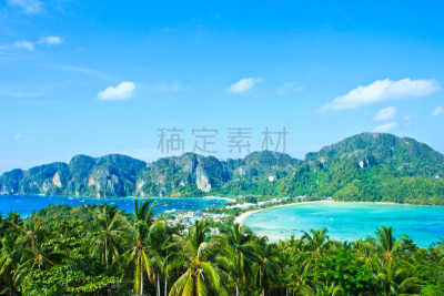 岛,泰国,视角,鸡尾酒,枝繁叶茂,旅行者,都市风景,海滩,热带气候,平和