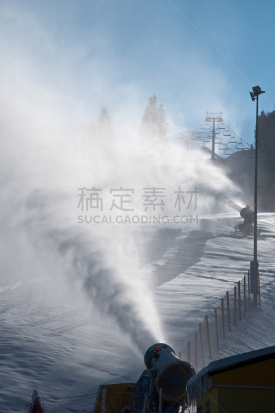 雪,雪砲,滑雪场,白色,白昼,垂直画幅,日光,山,摄影