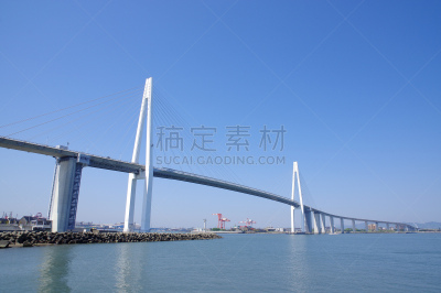 富山县,自然,旅游目的地,水平画幅,无人,日本,吊桥,斜拉桥,建筑结构,海洋