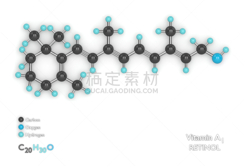 维生素,三维图形,分子结构,一级方程式赛车,实验室玻璃器皿,维生素a,水平画幅,无人,绘画插图,氢