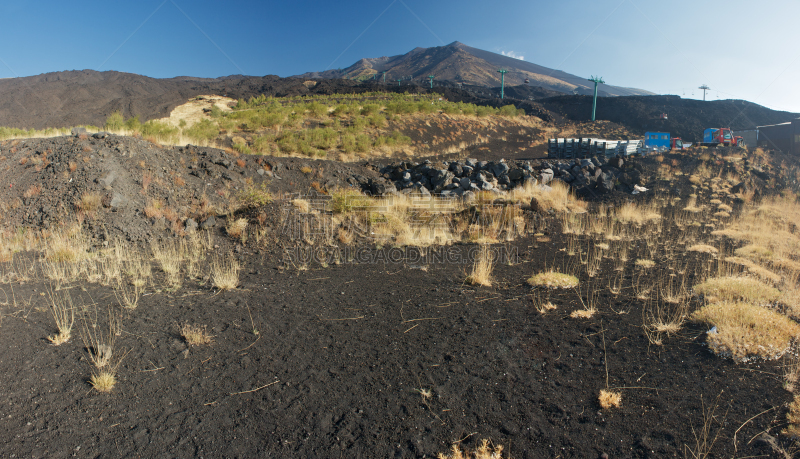 火山口,埃特纳火山,火山渣锥,水平画幅,无人,火山地形,当地著名景点,苔藓,户外,硫磺