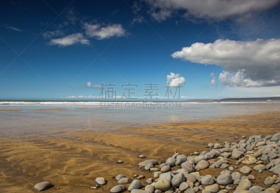 英格兰,德文郡,海滩,马轿,视角,拜德福德镇,彩色背景,云,英国,海岸线