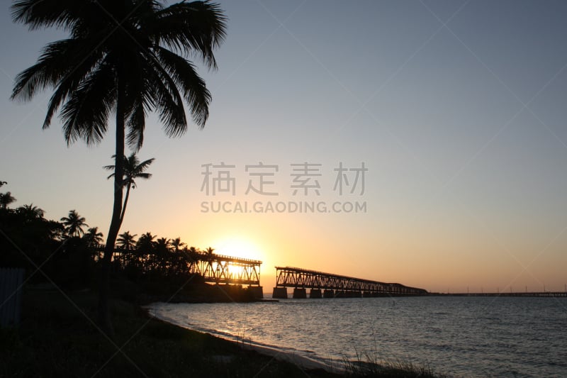 佛罗里达,巴伊亚宏达州立公园,bahia honda key,基韦斯特,铁路桥,佛罗里达群岛,水,天空,美,公园