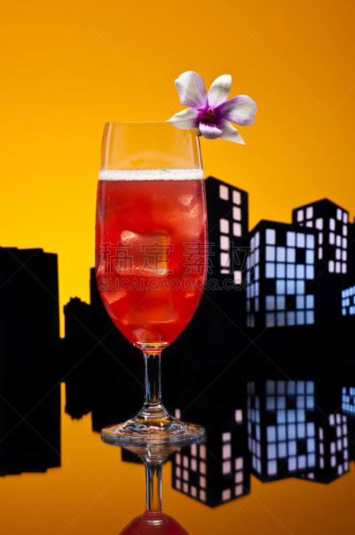 鸡尾酒,城市天际线,城市,新加坡,臂吊带,垂直画幅,兰花,樱桃,开胃品,布置