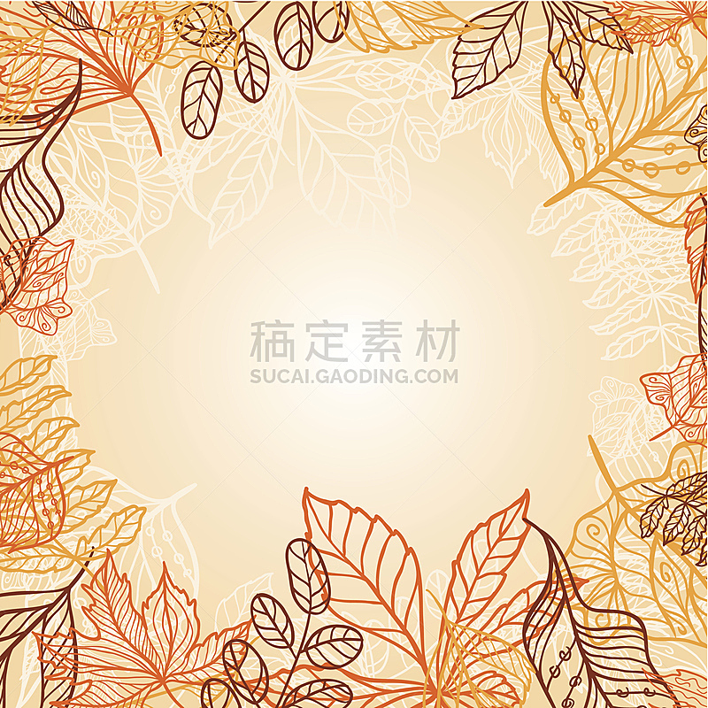 叶子,背景,褐色,边框,无人,绘画插图,户外,图像,白色,植物