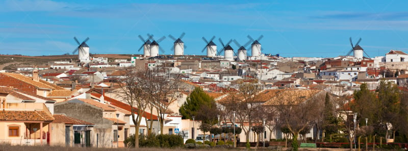 都市风景,过时的,西班牙,克里普塔纳,现代风车,天空,风,水平画幅,能源,无人