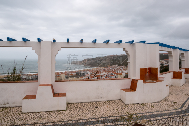 View of Nazaré village from Pederneira, Nazaré, Leiria, Portugal