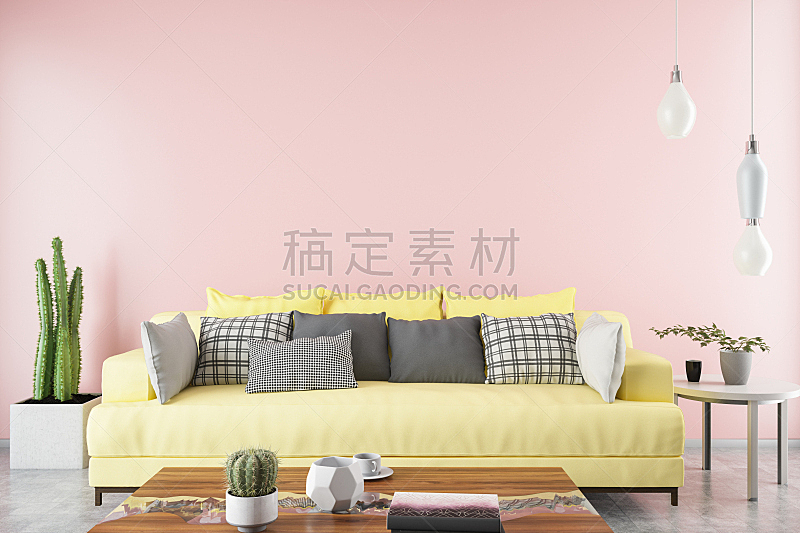 现代,沙发,起居室,华贵,舒服,地板,简单,色彩鲜艳,涂料,柔和色