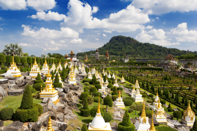 泰国,芭堤雅,园林,草坪,清新,美术工艺,景观设计,热带气候,公园,草