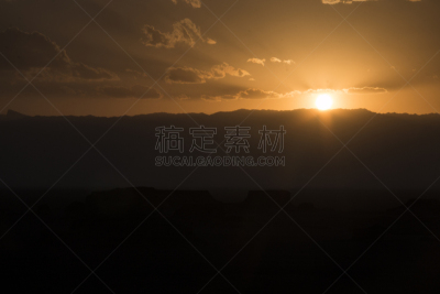 伊朗,可门,沙漠,天空,褐色,水平画幅,山,沙子,无人,夏天