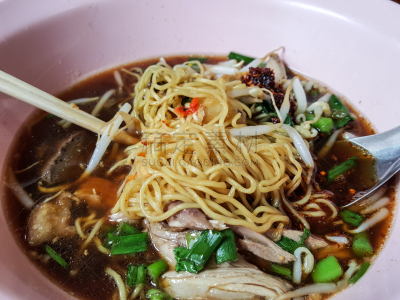 泰国,汤,面条,沙土障碍,背景,快餐,水平画幅,膳食,商店,特写