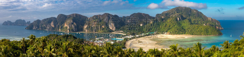 泰国,皮皮群岛,甲米,水,天空,水平画幅,沙子,大皮皮岛,旅行者,夏天