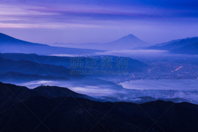 苏瓦湖,富士山,早晨,山,诹访,水,天空,美,里山,水平画幅