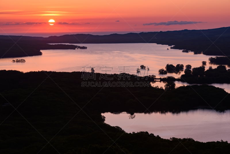 大沼湖,大沼国定公园,自然,北海道驹,风景,图像,无人,旅游目的地,湖,水