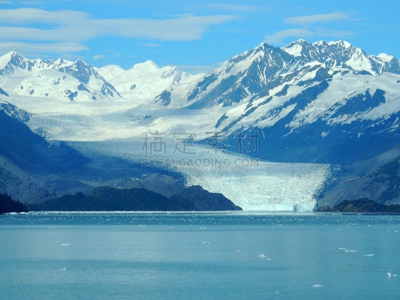 阿拉斯加,都市风光,学院峡湾,水,天空,水平画幅,雪,无人,邮轮,夏天