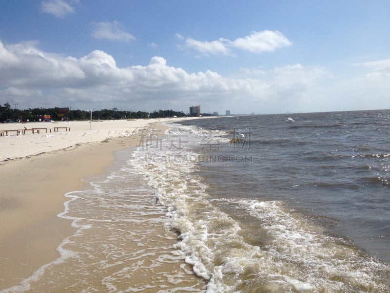 沙子,海滩,海洋,大群动物,密西西比州,风景,水,天空,水平画幅,无人