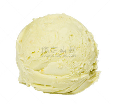 白色背景,一把,开心果冰淇淋,冰淇淋,水平画幅,糖衣蛋糕,奶油,意大利冰淇淋,夏天,冰