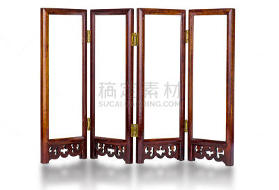 白色,屏风分区,木制,分离着色,传统,空的,背景分离,边框,图像,家具