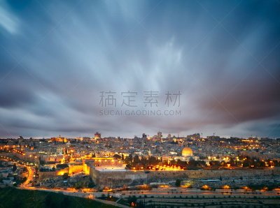 黑云压城,云,以色列,耶路撒冷旧城,在上面,灵性,水平画幅,墙,夜晚,古老的