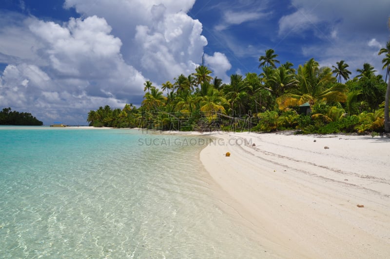 tapuaetai,aitutaki,库克群岛,南太平洋,水,天空,水平画幅,无人,蓝色,户外