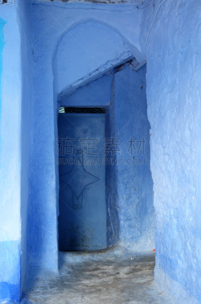 舍夫沙万,蓝色,门,摩洛哥,垂直画幅,建筑,木制,无人,乡村,古老的
