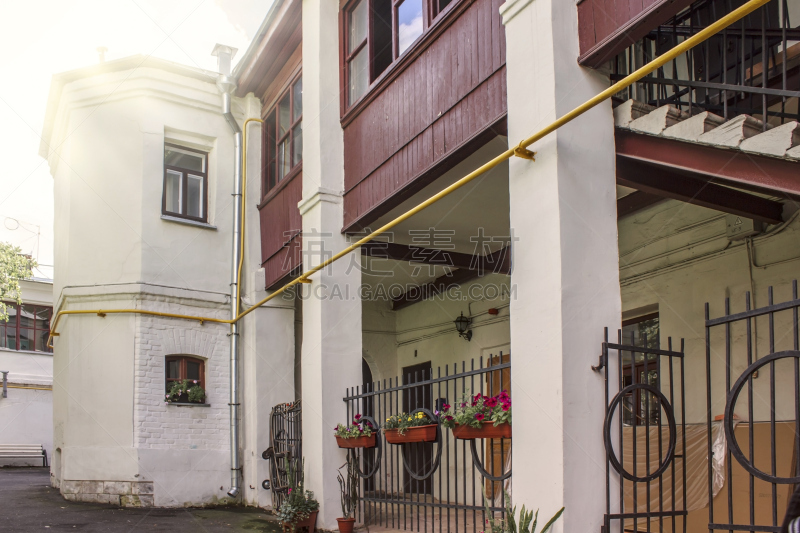 The back yard ‘Yaroshenko' house of Khitrovskaya Square in Moscow. It housed cheap rooms, shelters for the poor.