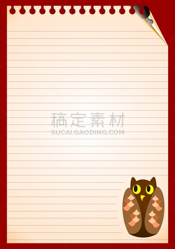 条纹,空白的,猫头鹰,笔记本,纸,垂直画幅,办公室,留白,办公用品,褐色