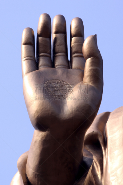 手,佛,青铜,特写,美,灵性,蓝色,金属,垂直画幅